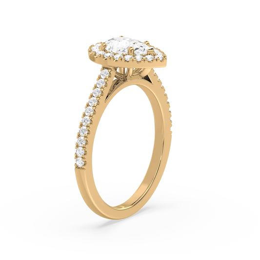 Eternal Halo Pear Ring