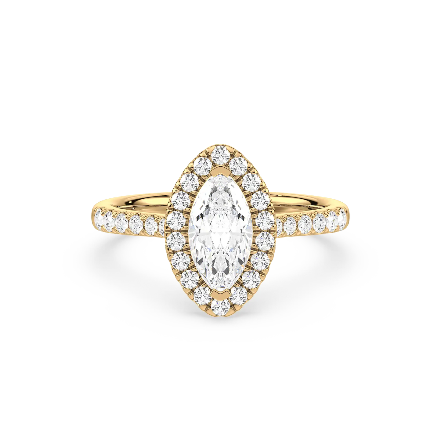 Solitaire Halo Ring - Marquise