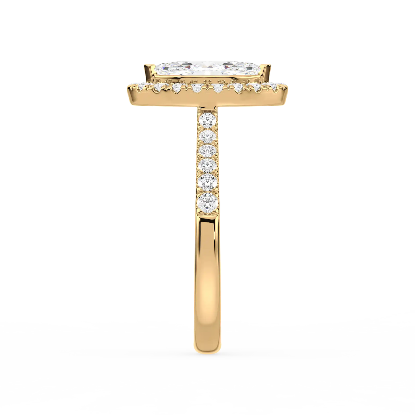 Solitaire Halo Ring - Marquise