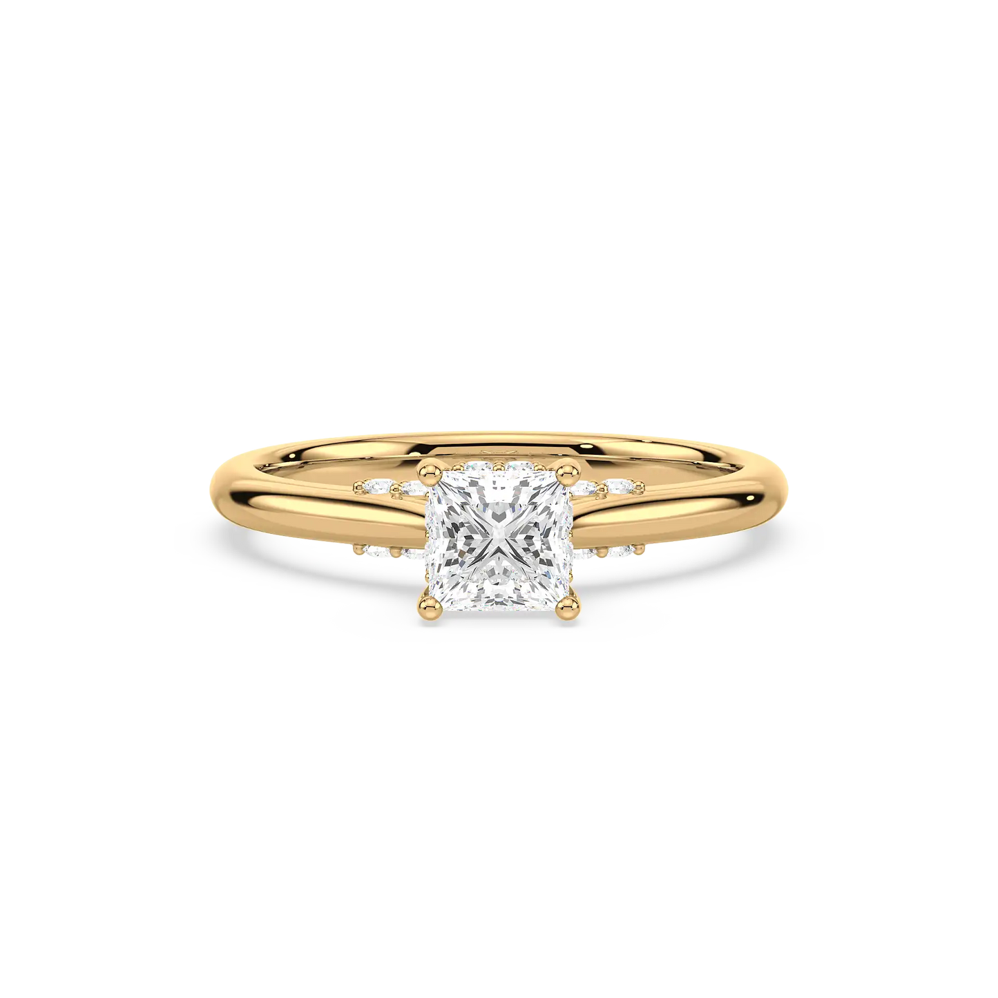 Solitaire Hidden Halo Ring - Princess