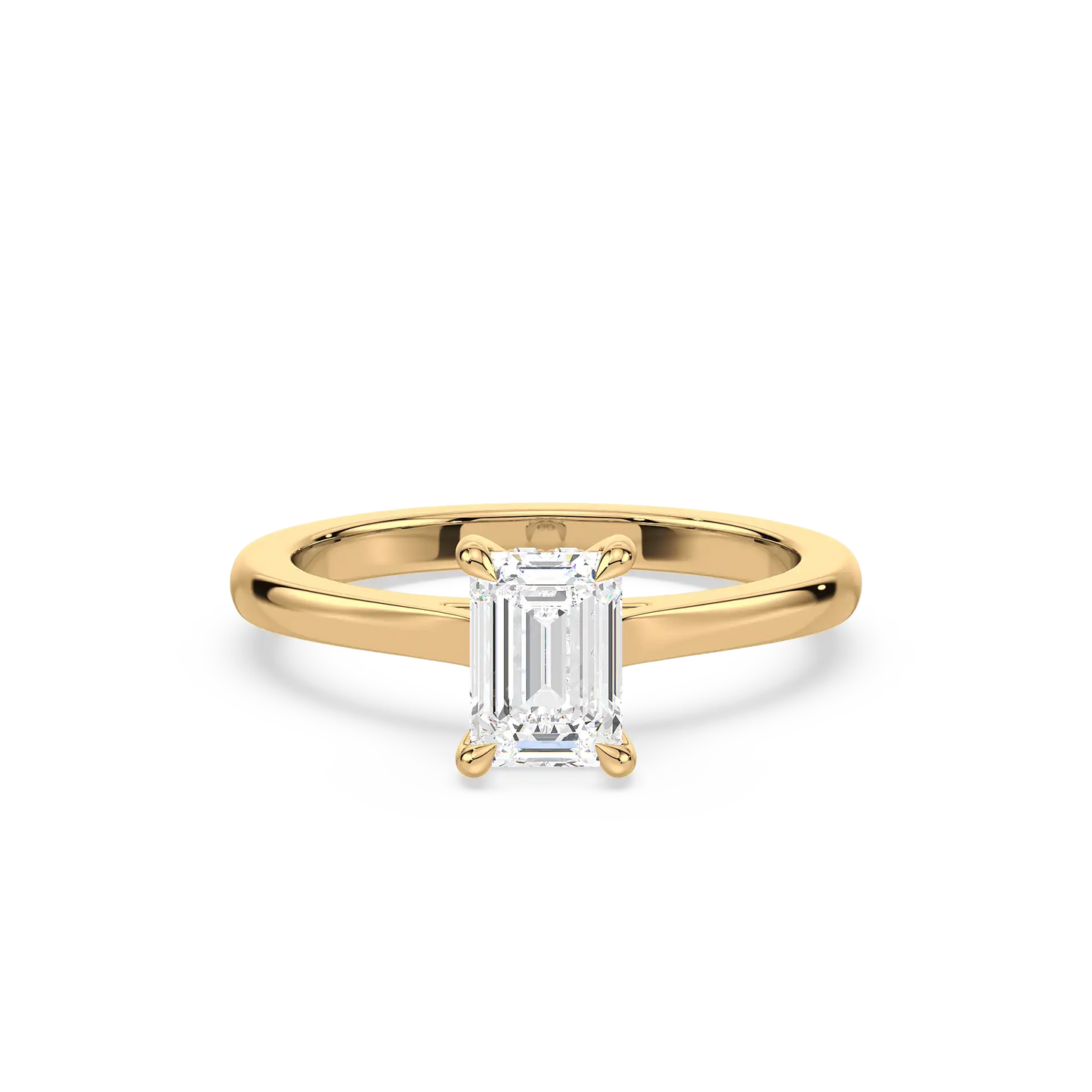Solitaire Hidden Halo Ring - Emerald