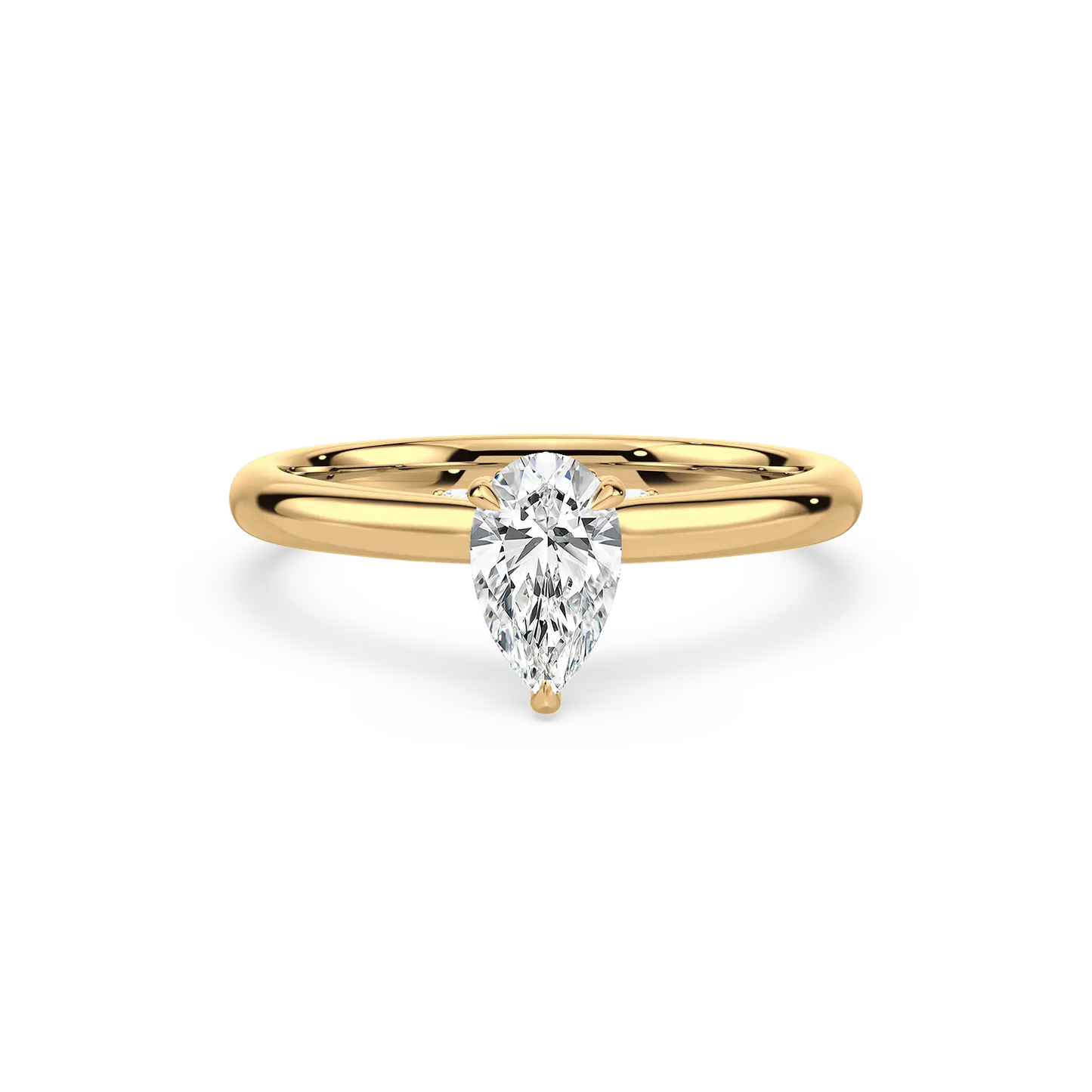 Solitaire Hidden Halo Ring - Pear