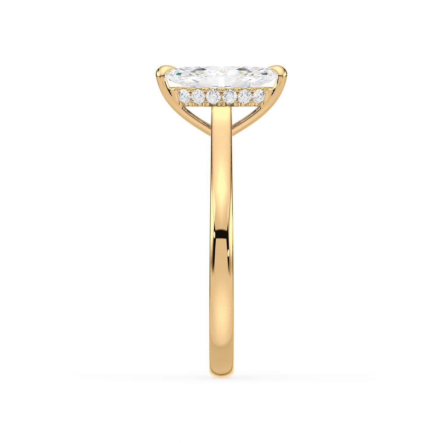 Solitaire Hidden Halo Ring - Marquise