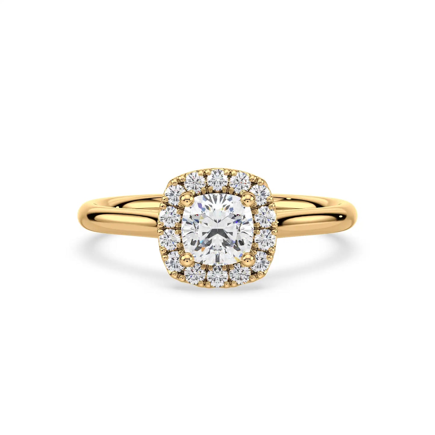 Solitaire Halo Ring - Cushion