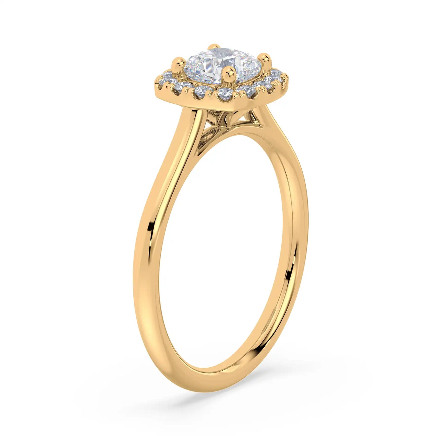 Solitaire Halo Ring - Cushion