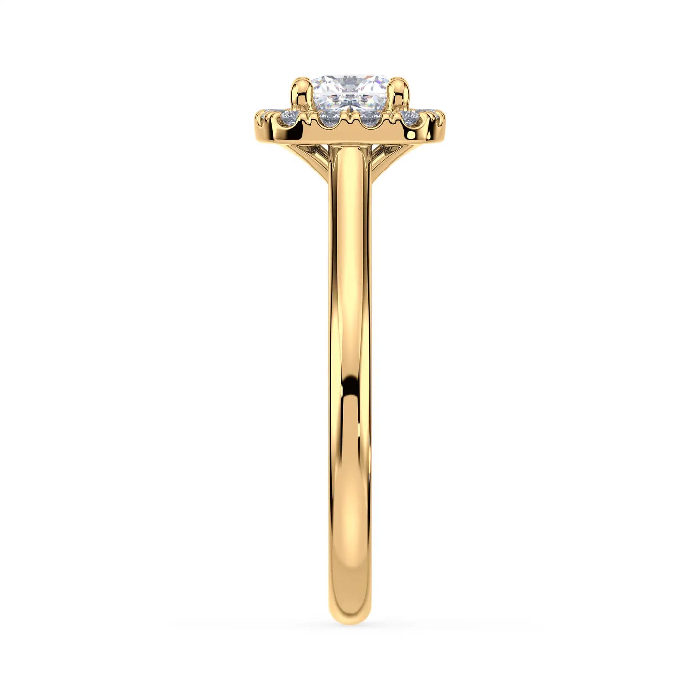 Solitaire Halo Ring - Cushion
