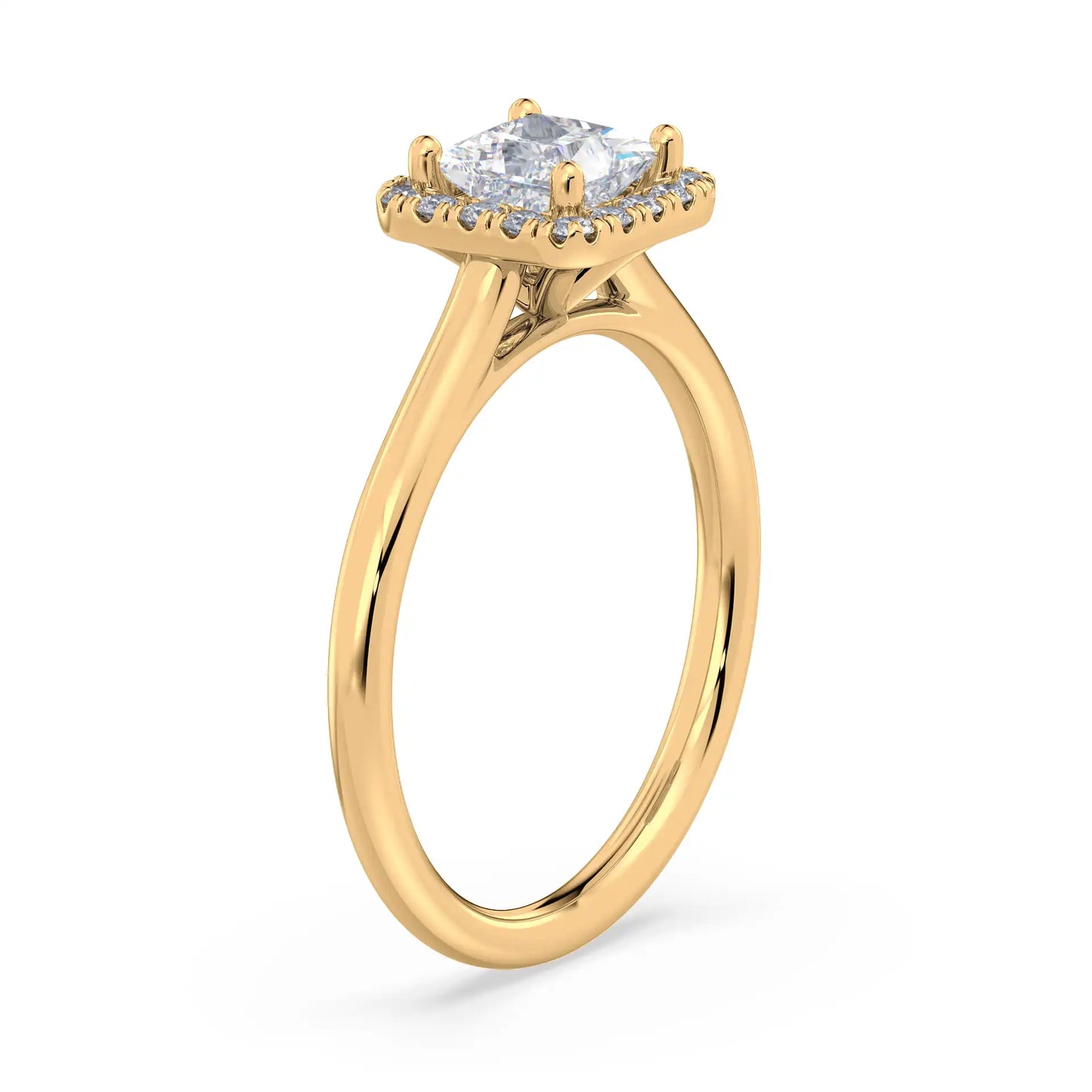 Solitaire Halo Ring - Princess