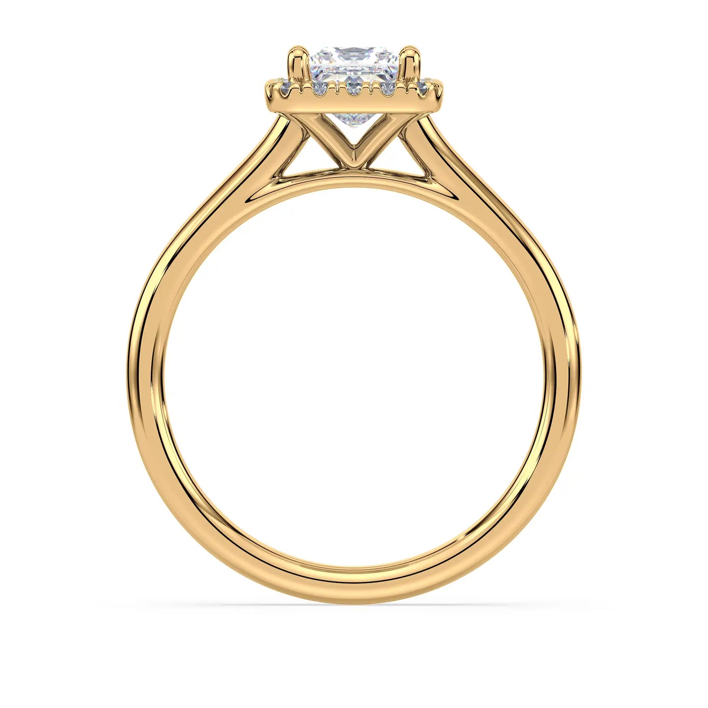 Solitaire Halo Ring - Princess