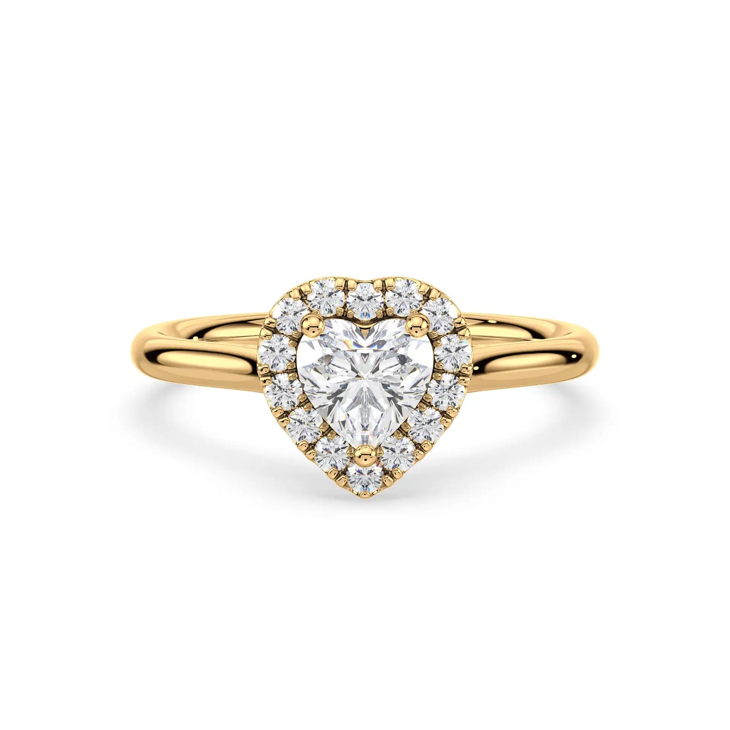 Solitaire Halo Ring - Heart