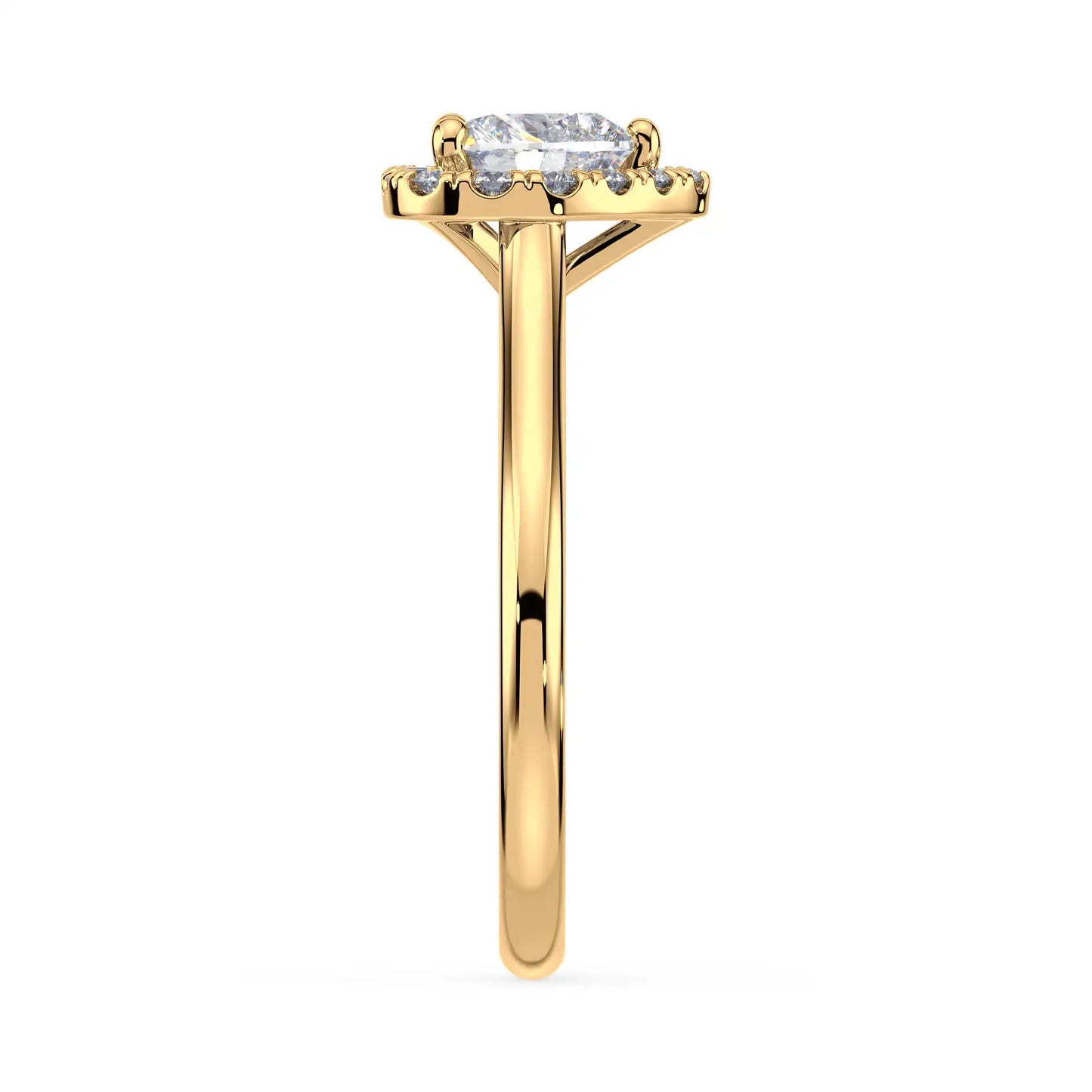 Solitaire Halo Ring - Heart