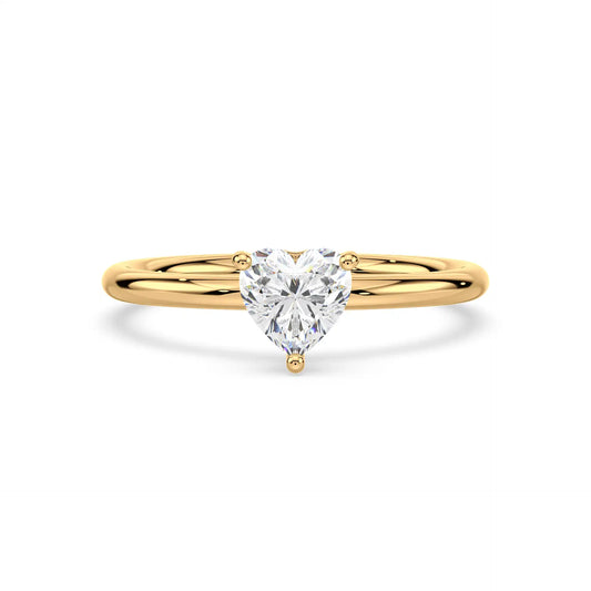 Solitaire Heart Ring