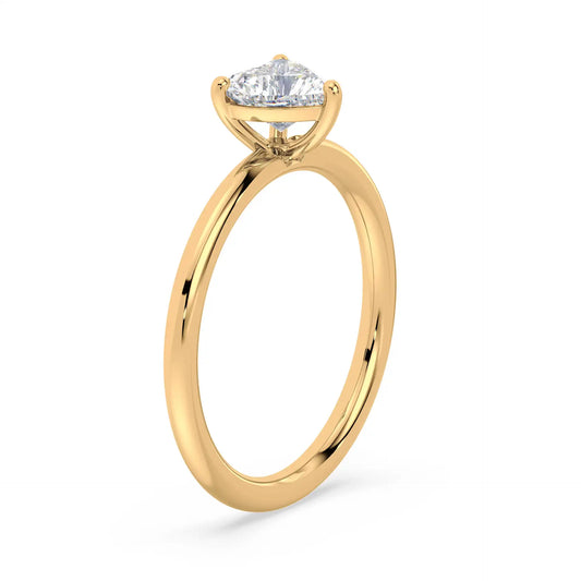 Solitaire Heart Ring