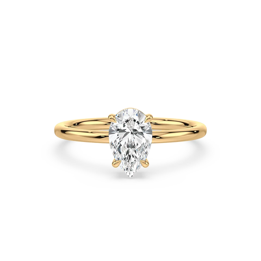 Solitaire Pear Ring