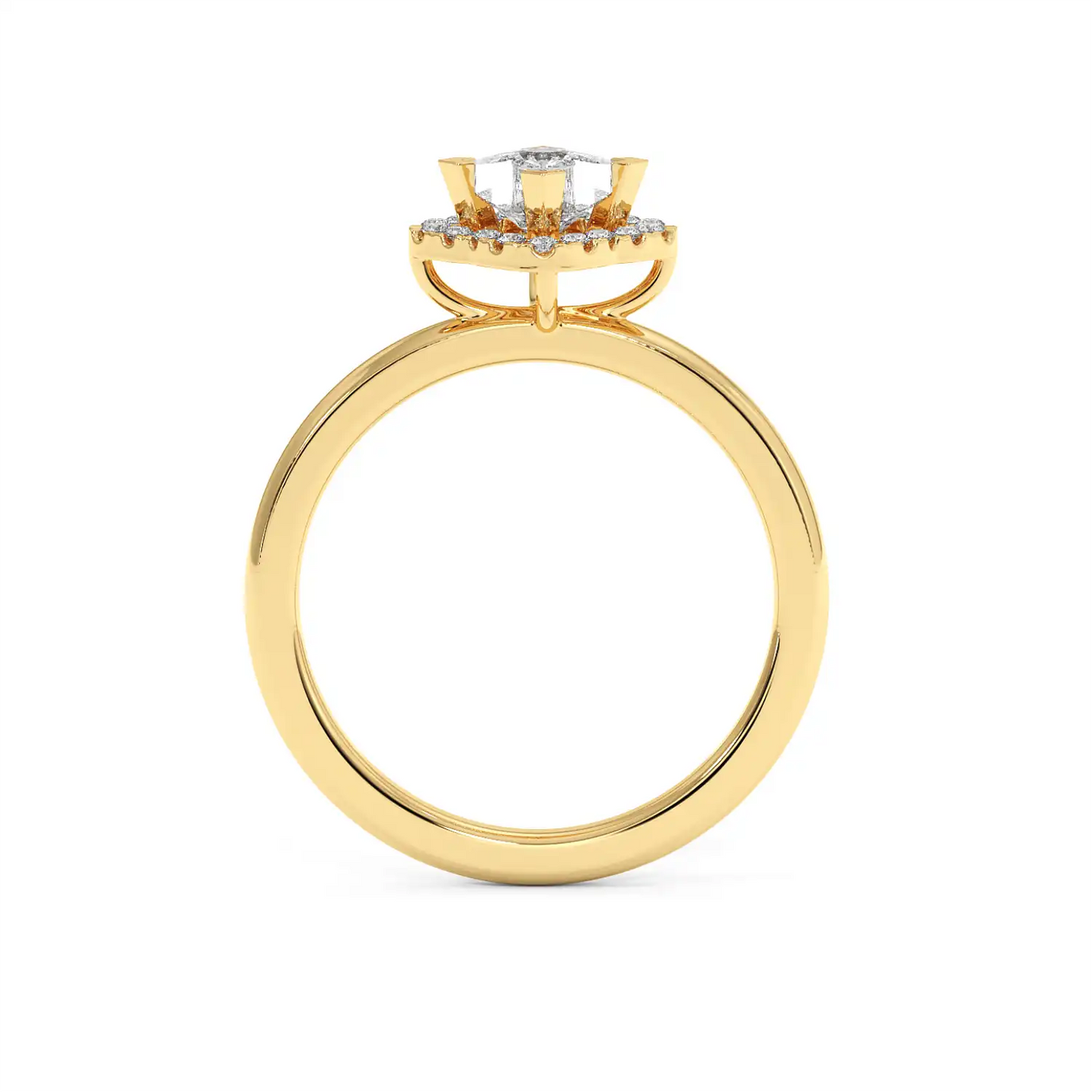Solitaire Halo Ring - Floral