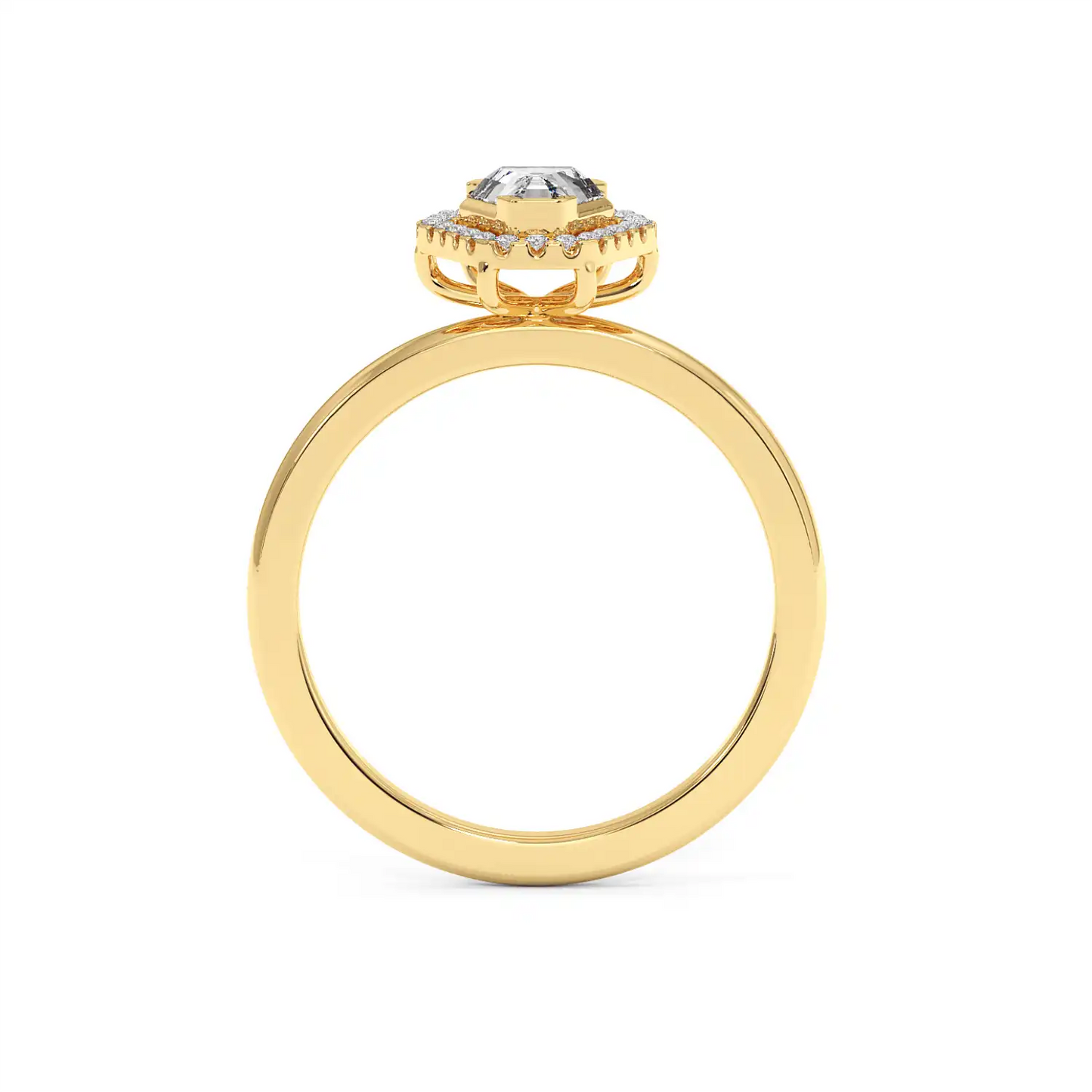 Solitaire Halo Ring - Coffin