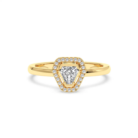Solitaire Halo Ring - Coffin