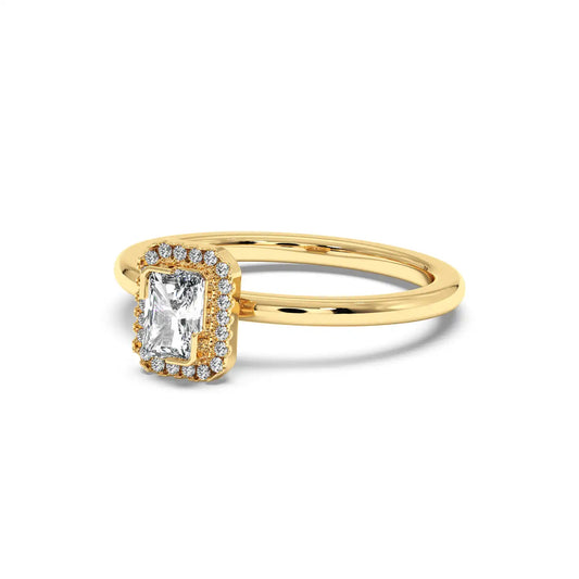 Halo Radiant Solitaire Ring