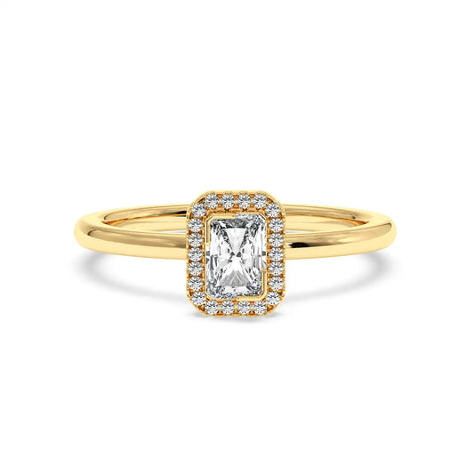 Solitaire Halo Ring - Radiant