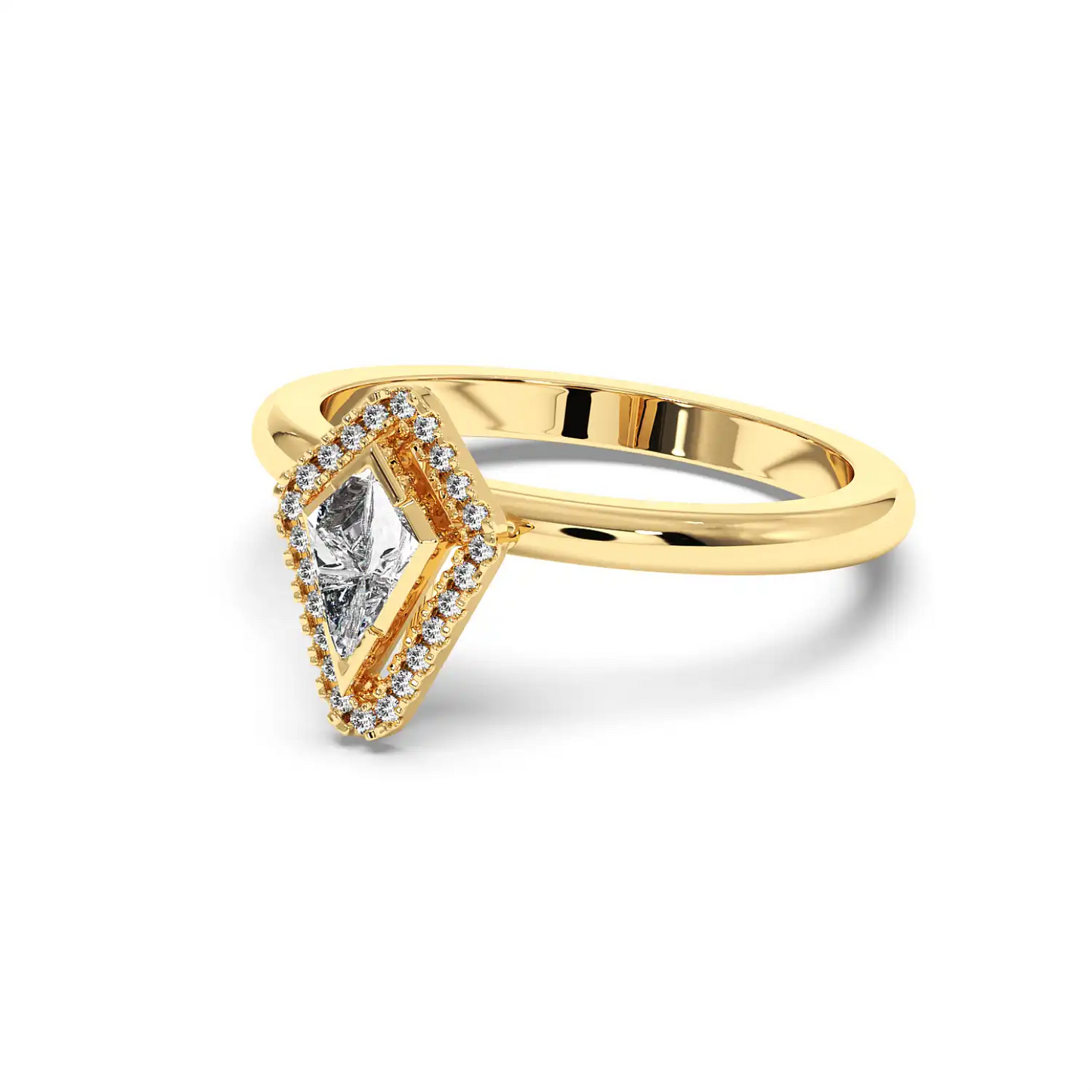 Solitaire Halo Ring - Kite
