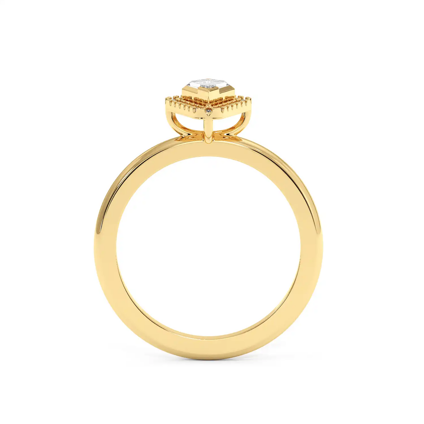 Solitaire Halo Ring - Kite