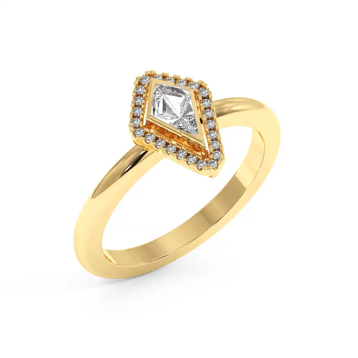 Solitaire Halo Ring - Kite