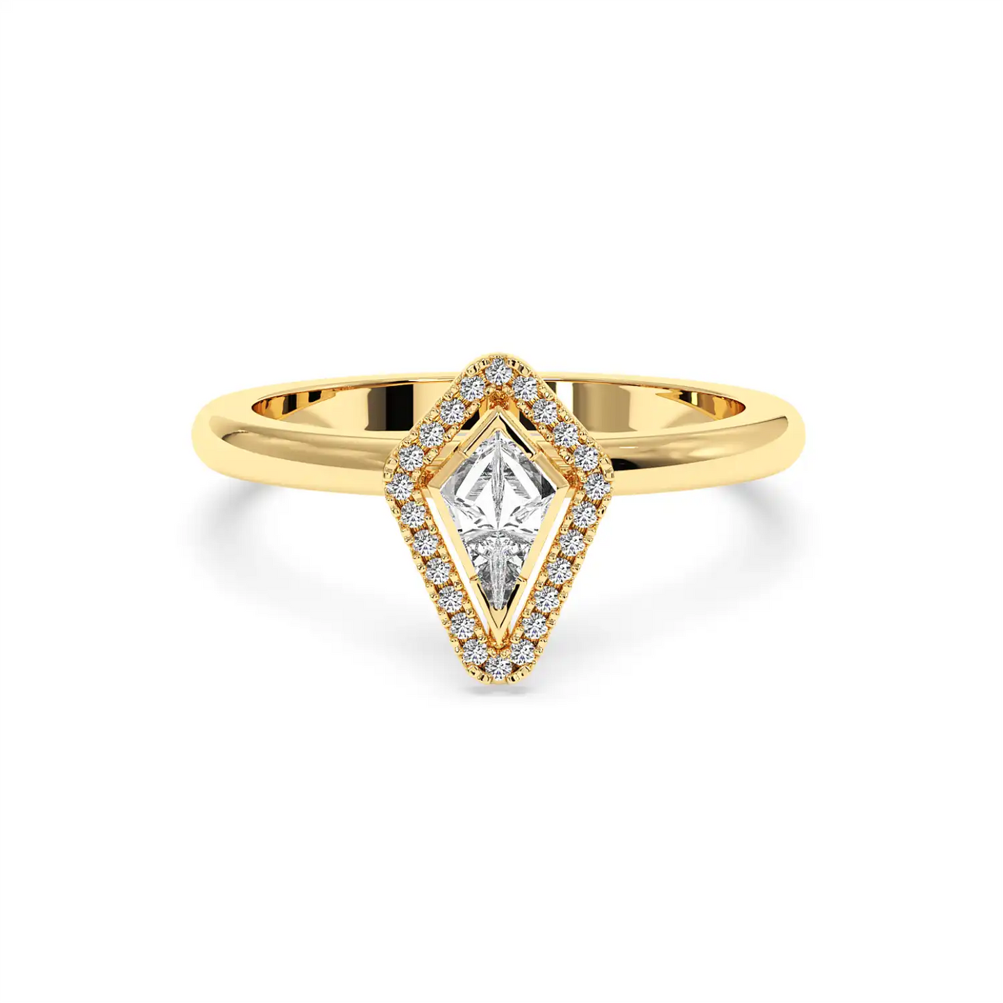 Solitaire Halo Ring - Kite