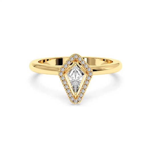Solitaire Halo Ring - Kite
