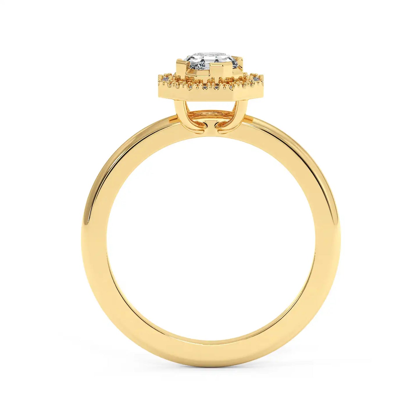 Solitaire Halo Ring - Octagon