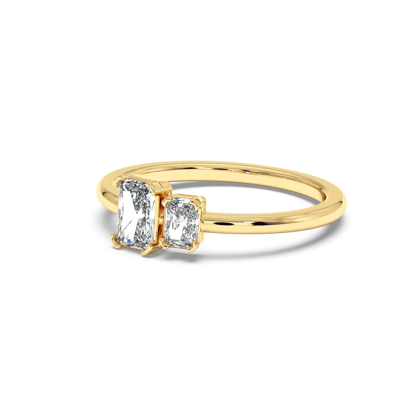 Two Stone Ring - Radiant