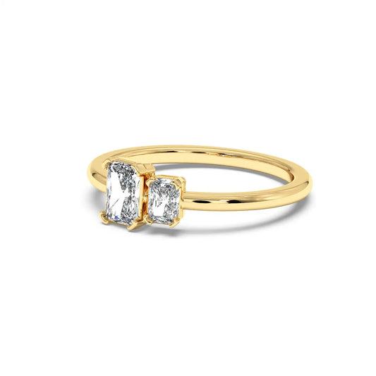 Two Stone Ring - Radiant