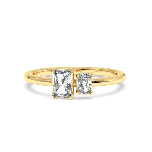 Two Stone Ring - Radiant