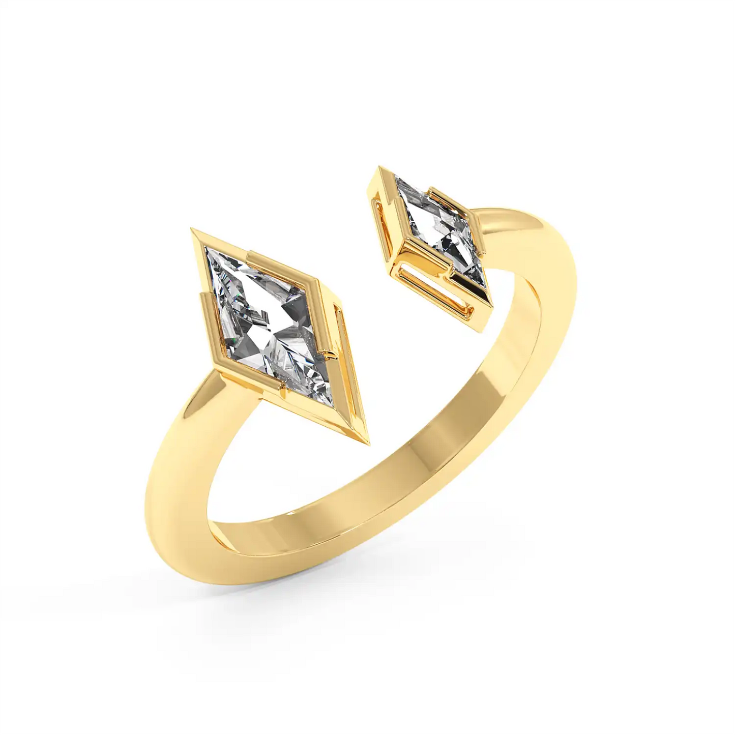 Two Stone Ring - Lozenge