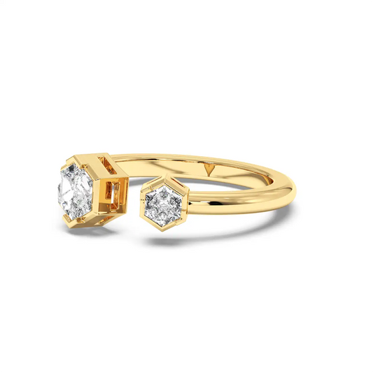 Two Stone Ring - Hexagon
