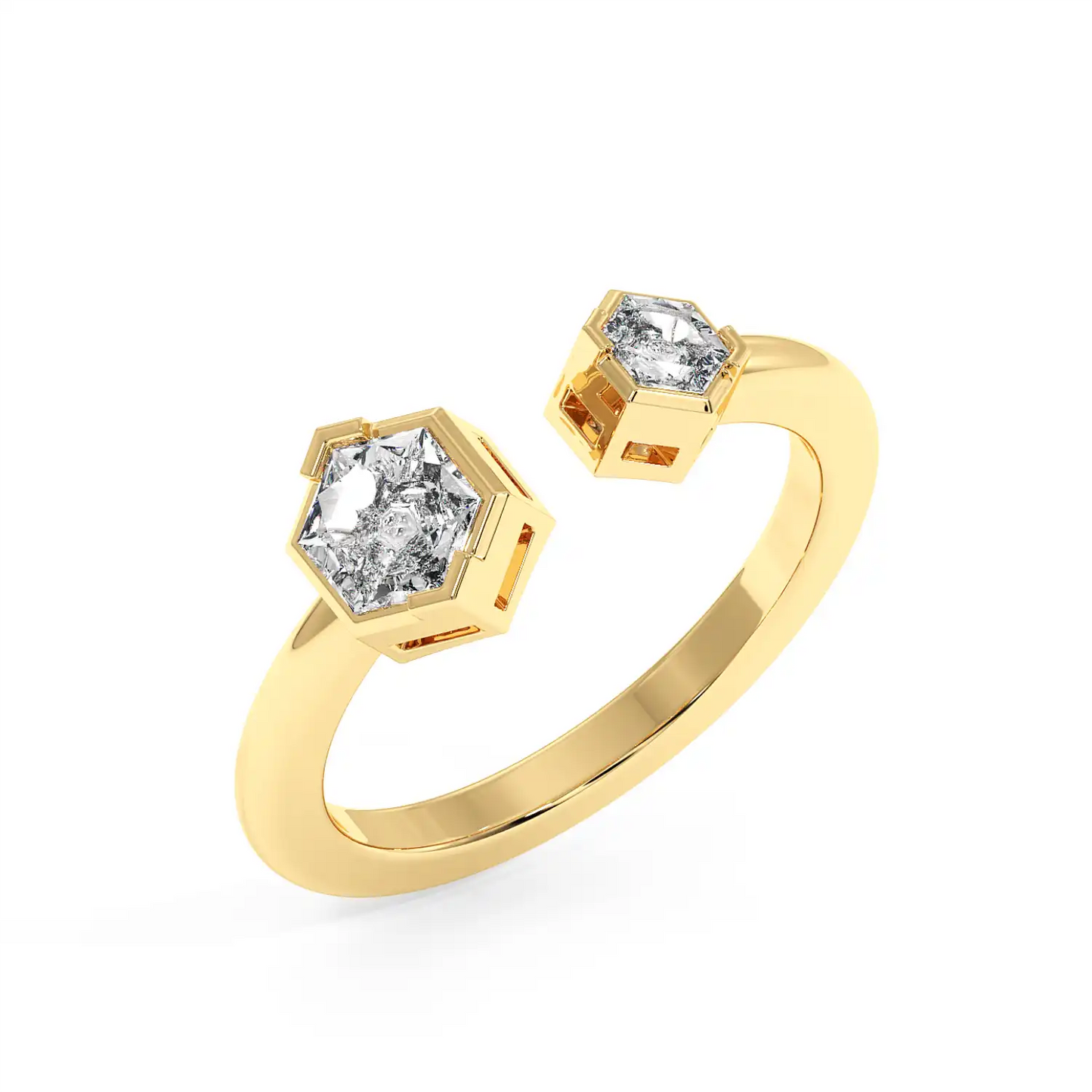 Two Stone Ring - Hexagon