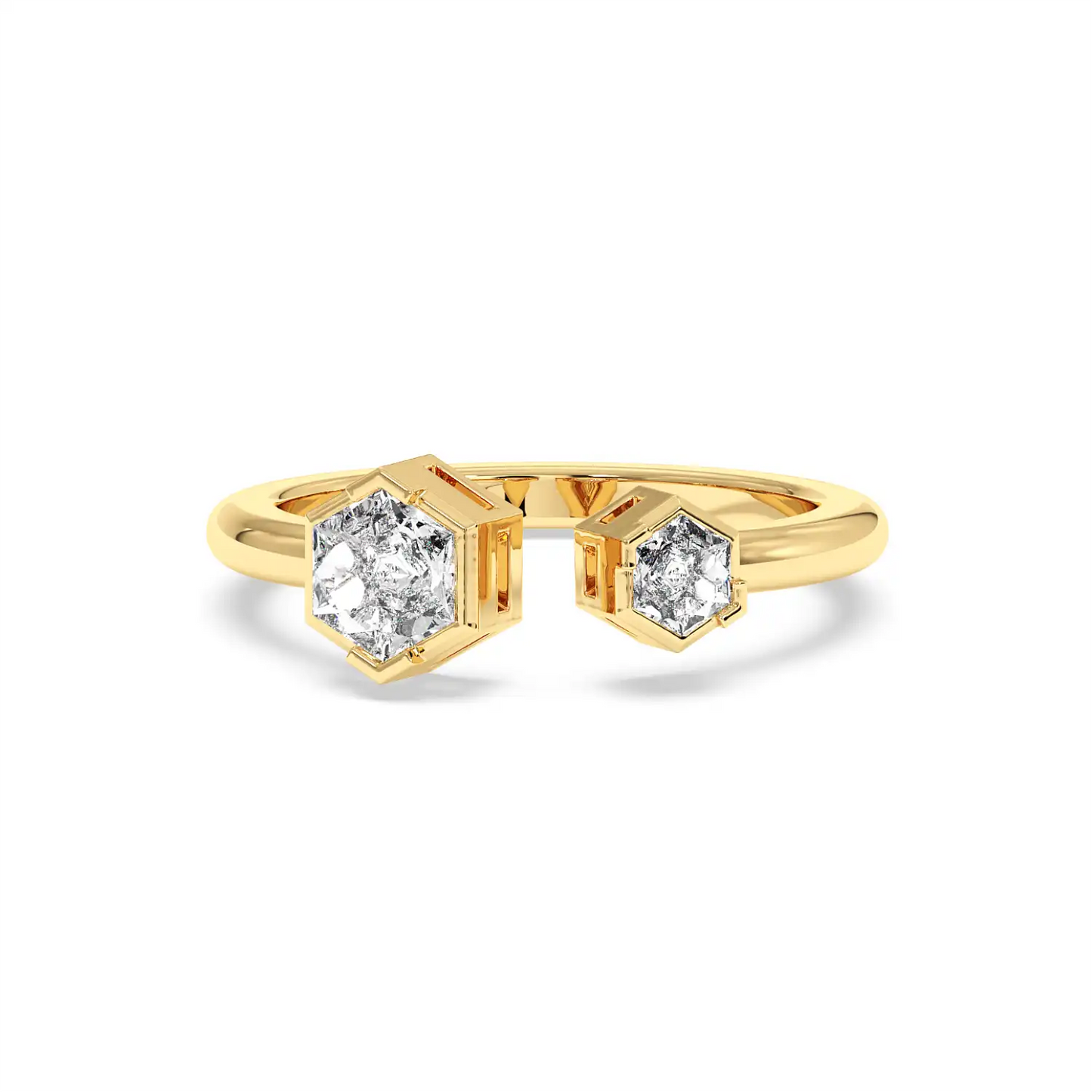 Two Stone Ring - Hexagon