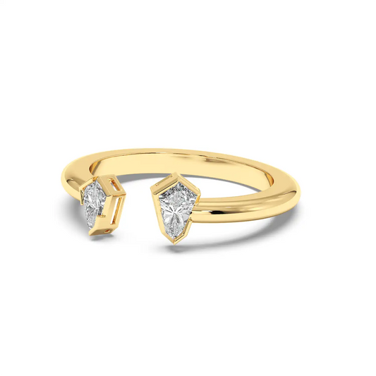 Two Stone Ring - Shield