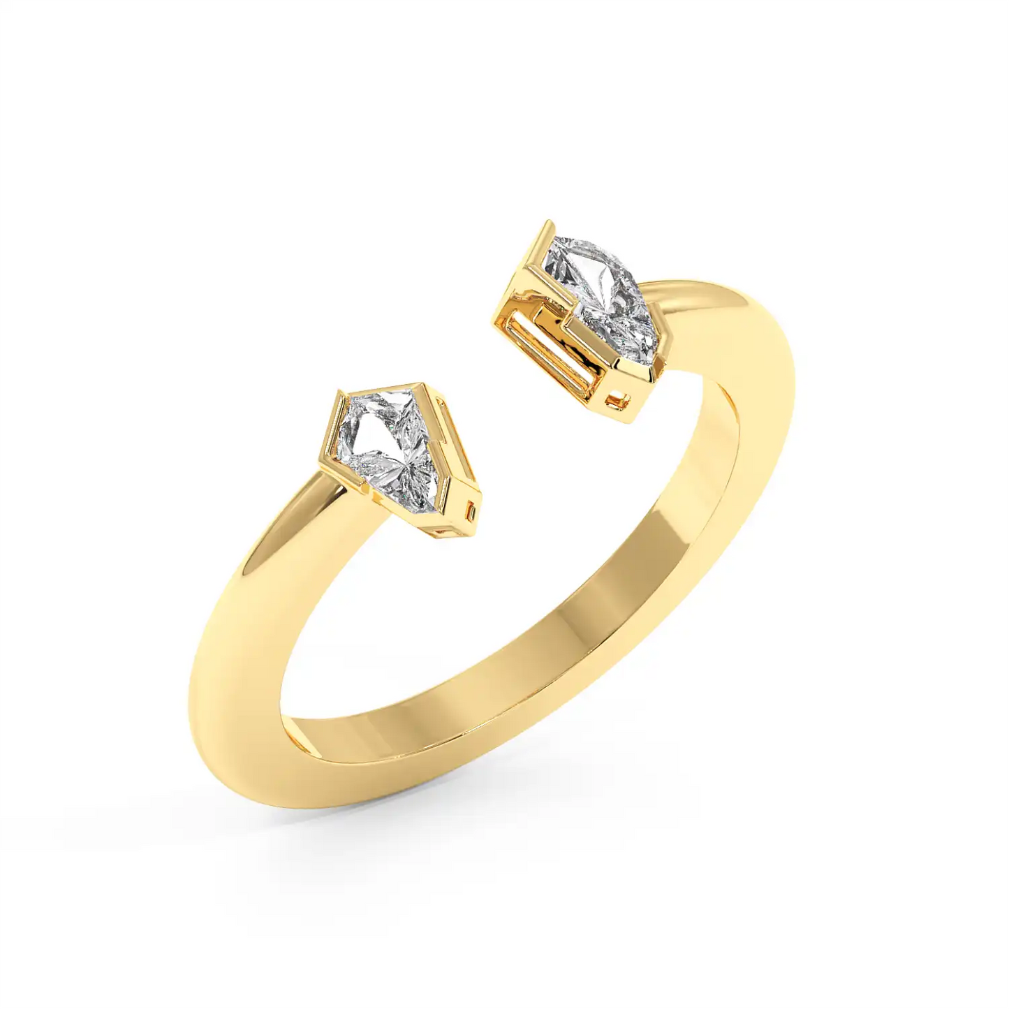 Two Stone Ring - Shield