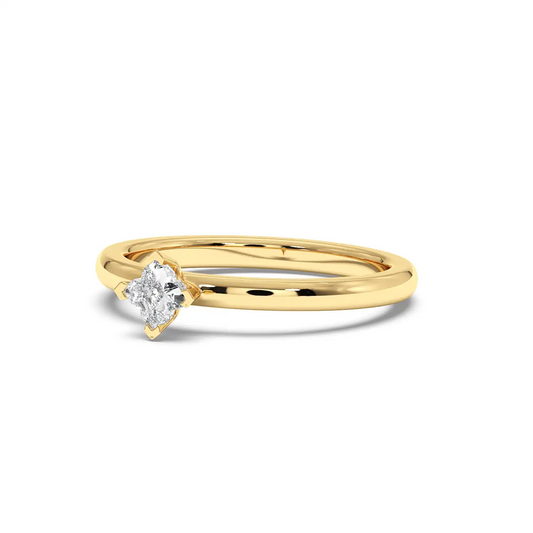 Solitaire Floral Ring