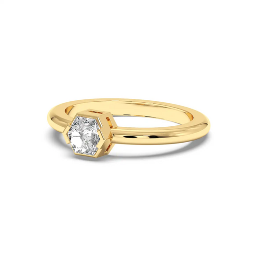 Solitaire Ring - Hexagon