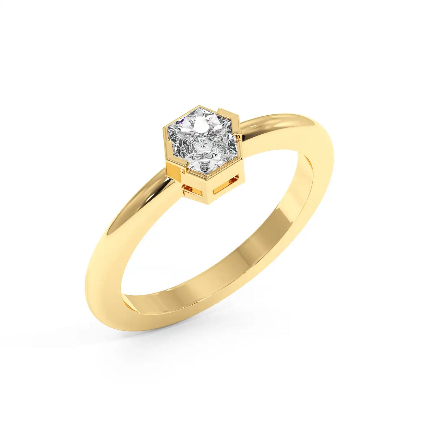 Solitaire Ring - Hexagon