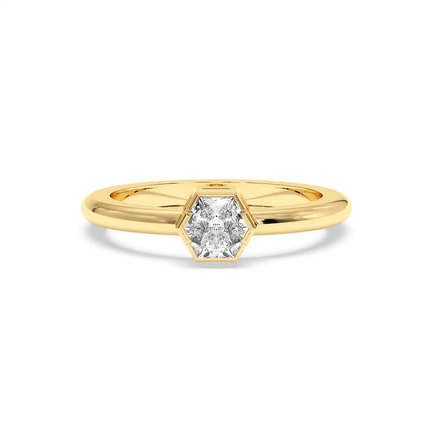 Solitaire Ring - Hexagon
