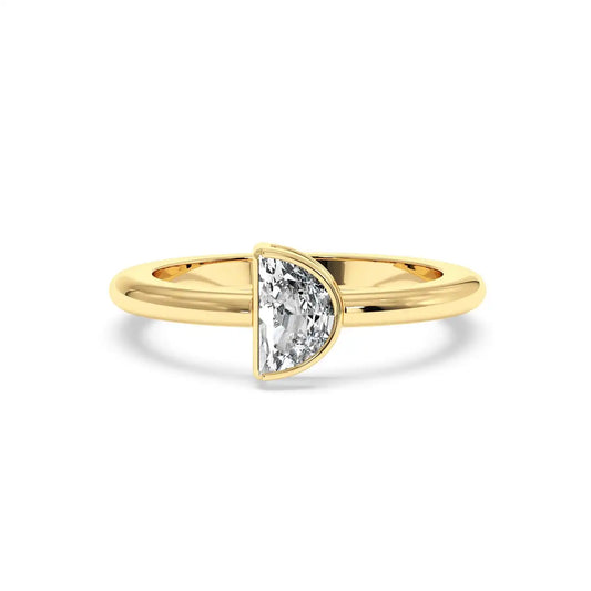 Bezel Set Half Moon Ring