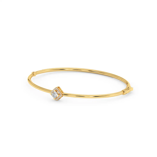 Solitaire Halo Bracelet - Floral