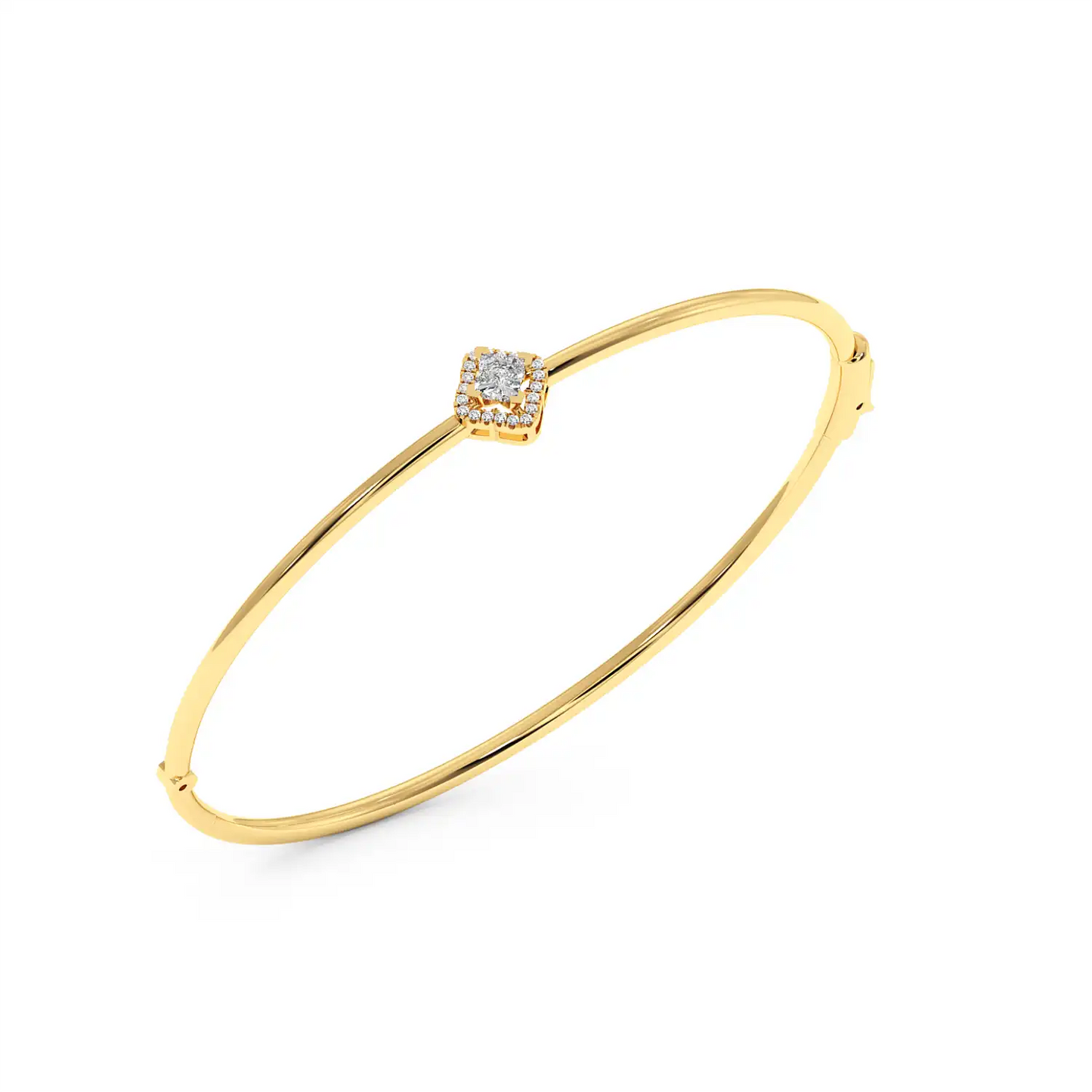 Solitaire Halo Bracelet - Floral