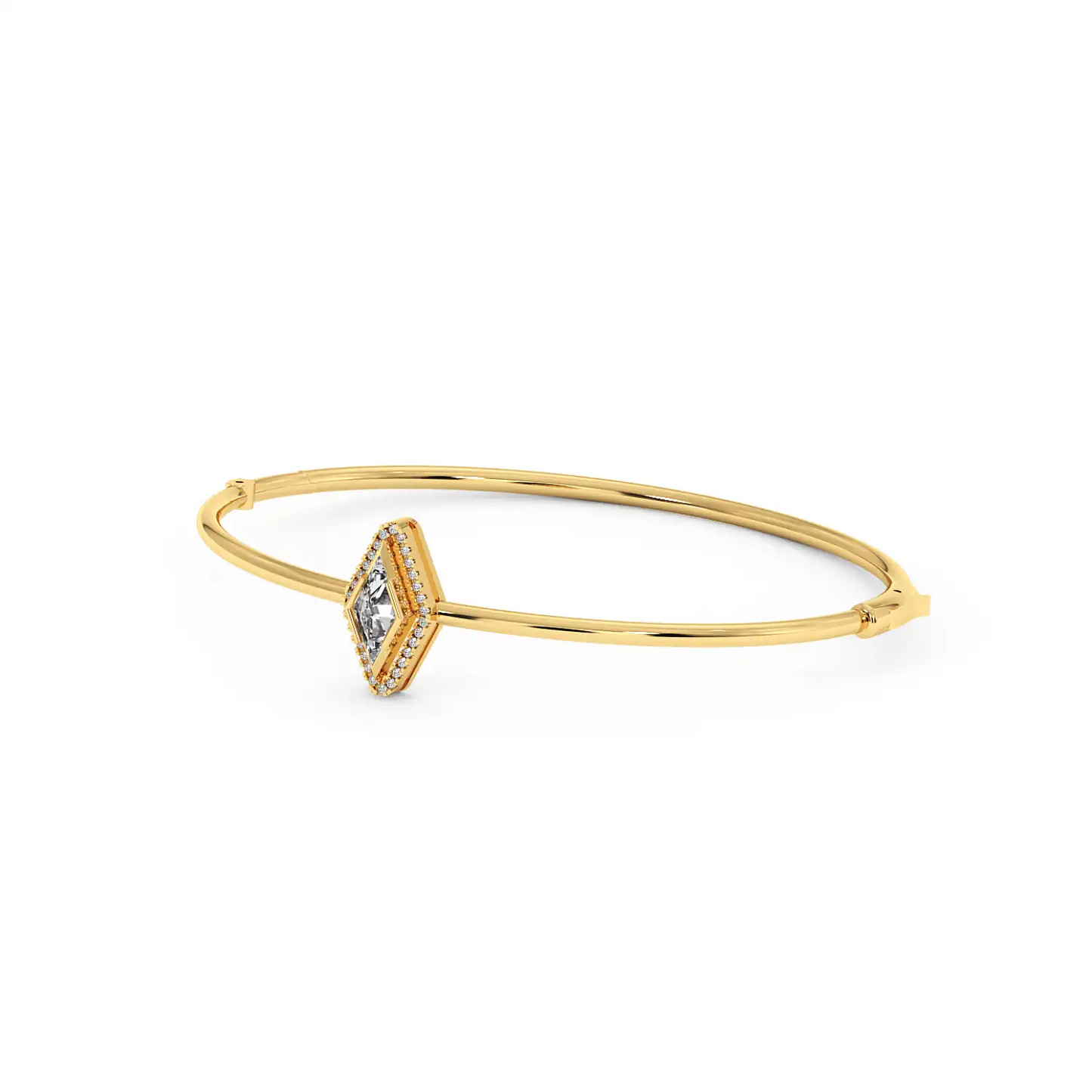Solitaire Halo Bracelet - Lozenge