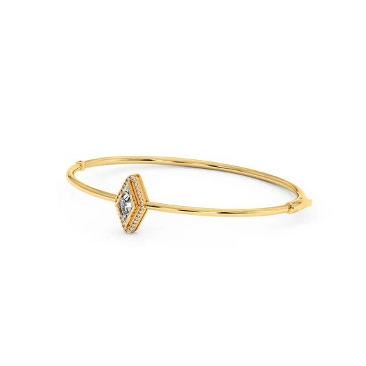 Solitaire Halo Bracelet - Lozenge