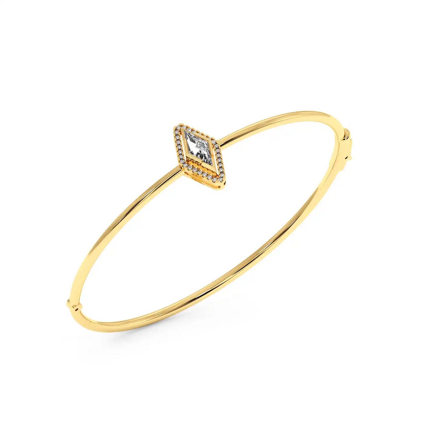 Solitaire Halo Bracelet - Lozenge