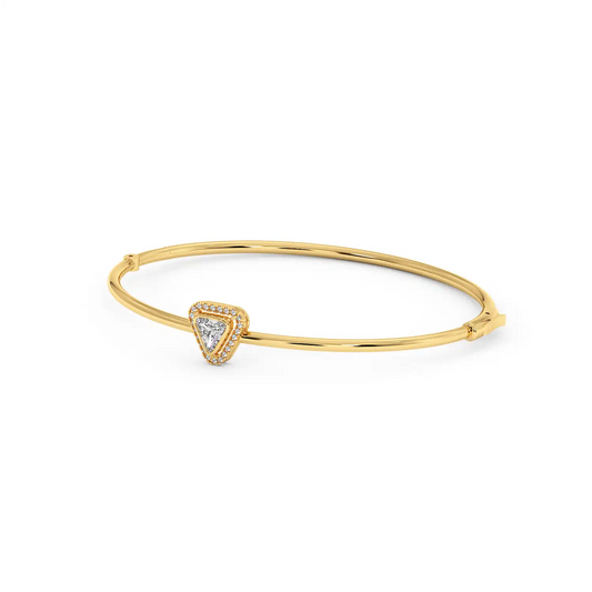 Solitaire Halo Bracelet - Trillion
