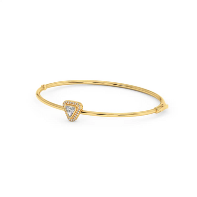 Solitaire Halo Bracelet - Trillion