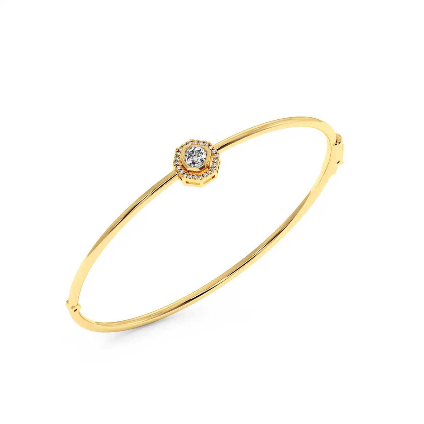 Solitaire Halo Bracelet - Octagon